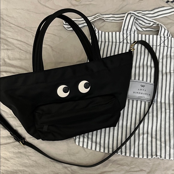 Anya Hindmarch Handbags - Anya Hindmarch E/W Eyes Mini Crossbody Black Tote